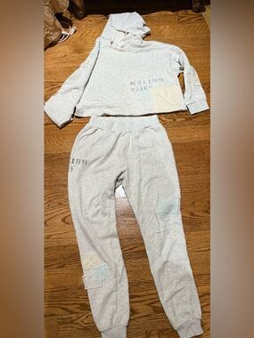 Tag Light Gray Patch Sweatpants for Kids